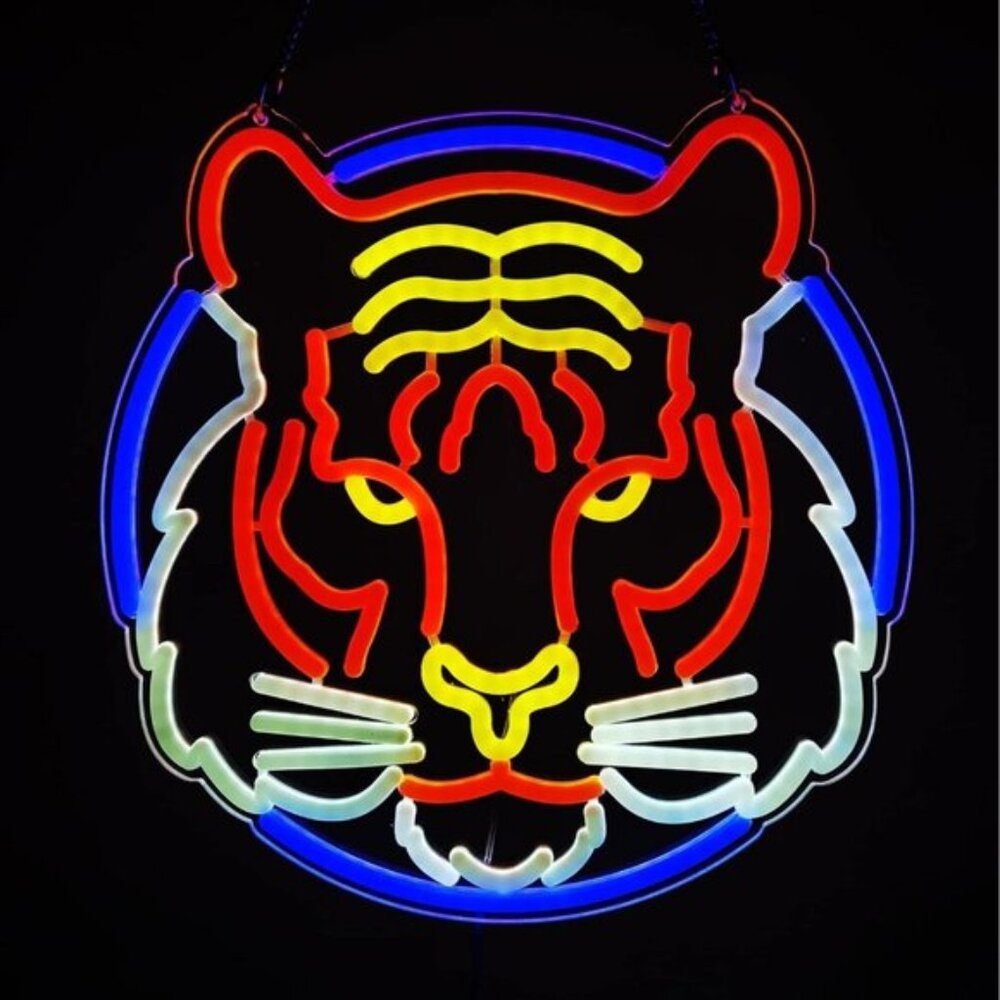 New Tiger LED Neon Sign Light, Beer Bar, Club, Bedroom & Man Cave Wall Decor